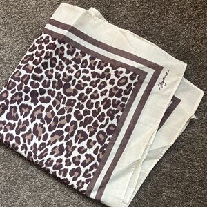 Sézane Leopard Print Scarf with Signature Detail